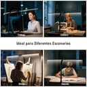 Jeebel Lámpara de Escritorio Pinza LED 24W 80cm Lampara de Doble Cabezal con Pinza 9.5cm, Mando Distancia, Giratorio 360°, 1800LM Luz Ordenador para Pintar, 10 Temperatura Color 10 Niveles Brillo - 7