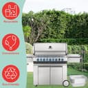 WEBROIL 62007 - Forro de Bandeja de Grasa para Parrilla Napoleon, Accesorios de Parrilla Prestige, 500 Piezas, revestimientos Desechables para Bandeja de Goteo para Prestige Pro/I/II, Prestige V, - 6