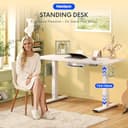 FLEXISPOT QE1 MAX 120x60cm Escritorio Elevable Eléctrico con Tablero Entero Mesa de Elevable, Standing Desk, Mesa Elevable Escritorio con 2 Ganchos y 4 Funciones de Memoria - 3