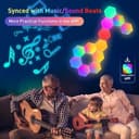 KIMIMARA Pannelli LED Luci Esagonali Parete - Smart RGB Hexagon Lampada Muro Controllo App e Touch - Gaming accessori Light Sincronia Musica Componibili Luce per Stanza Wall - 5