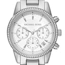Michael Kors MK6428 Ladies Bryant Silver Plated Chronograph Watch - 3