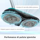 Bosch Unlimited 7 ProHygienic Aqua BCS71HYG2 Scopa Elettrica Lavapavimenti 2 in 1 Senza Fili, Spazzola DynamicAqua 2in1, Spazzola Tradizionale, Bianco - 4