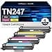 TN247 Toner Cartridge Compatible with Brother TN-243CMYK TN-247 Toner for Brother MFC-L3750CDW MFC-L3770CDW MFC-L3710CW DCP-L3550CDW DCP-L3510CDW HL-L3210CW HL-L3230CDW (Black, Cyan, Magenta, Yellow) - 1