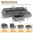UDPATIO Rattan Garden Furniture Sets of 5,Corner Sofa Set 4 Seaters with Coffee Table,Outdoor Furniture Sectional Modular Combination with Cushion for Balcony,Patio,Grey - 2
