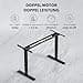 FLEXISPOT Height-adjustable desk frame, electric with 2 motors, 3-level table frame, height adjustable with memory control & seat reminder, up to 160 kg load capacity (black) - 3
