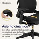 Steelcase Leap, silla de oficina ergonómica con sujeción lumbar regulable en altura y brazos regulables Ónix; Fabricado en Europa - 6