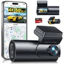 GKU 4K Dash Cam Front and Rear, 5GHz WiFi GPS, Dual Car Camera, 1.5” IPS Mini Dashcam for Cars with 64GB SD Card, 24H Parking Mode, Night Vision, WDR, 170° Wide Angle, G-Sensor, App Control, Max 256GB - 1