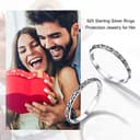 FOCALOOK Anillos Delicados de Trinidad para Mujer Anillos Plateados Talla 7 Joyería Simple de Vintage Anillos Finos Plata de Ley 925 Anillos Minimalistas de Compromiso de Parejas Joyería Irlandesa - 6