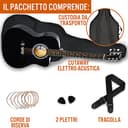 3rd Avenue Pacchetto con chitarra elettro-acustica cutaway 3rd Avenue di dimensioni standard 4/4 livello beginner, accordatore incorporato ed equalizzatore – Nero - 3