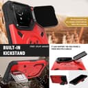 HARUINO für Asus ROG Phone 8 Pro Hülle, ROG Phone 8 Case Handyhülle mit Ständer Klappbarer Lens Cover, Militär Heavy Duty TPU Silikon Schutzhülle Anti-Drop Stoßfest Bumper Cover, Blau - 3