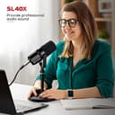 FDUCE Microfono dinamico SL40X XLR per registrazione vocale, podcasting, giochi, live streaming e trasmissione, microfono cardioide interamente in metallo, tecnologia di isolamento vocale - nero - 6