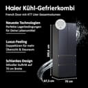 Haier HFW7720ENMB Kühl-Gefrier-Kombination/French Door/Farbe: Obsidian Black Inox / 477 Liter/MyZone Plus/Humidity Zone/Smart Home: Integriertes Wi-Fi/Auch Per HOn App Steuerbar - 2