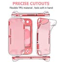 GeeRic Funda compatible para Switch Lite, Accesorio 8 piezas silicona funda y 2 pieces Protector de Pantalla compatible para switch lite,4 tapas de pulgar y agarre de almacenamiento(Pata de gato Rosa) - 4