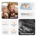 Boifun Baby Monitor con Telecamera Rotante 360° HD, Schermo IPS 5”, Audio Bidirezionale, Rilevamento Temperatura, Batteria 3050mAh, Zoom 3X, Visione Notturna,Modalità VOX, Ninne Nanne per Neonati - 2