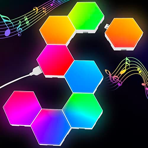 KIMIMARA Pannelli LED Luci Esagonali Parete - Smart RGB Hexagon Lampada Muro Controllo App e Touch - Gaming accessori Light Sincronia Musica Componibili Luce per Stanza Wall