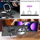 ESTH® Case for Oppo Find X7 Ultra [360° Rotating Stand] [Military Grade Anti-Fall Protection] Cover Compatible with Magnetic Car Mount, Black - 5