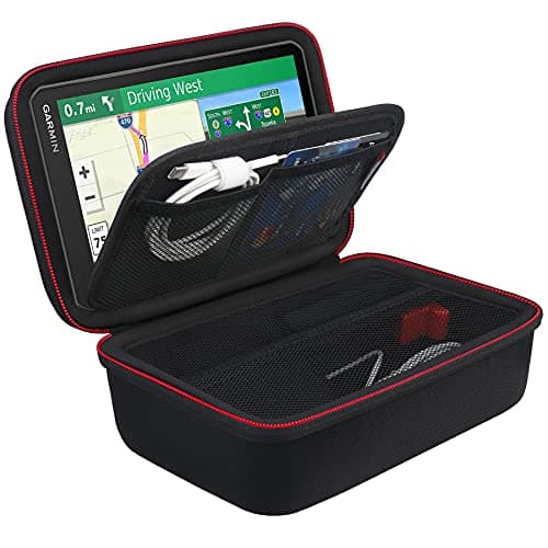 BOVKE GPS Tasche für 6-7 Zoll TomTom Pkw-Navi GO Classic 2nd/GO Expert Plus/GO Navigator/GO Classic Lite/GO Professional 2. Generation/GO Advanced, Garmin DriveSmart 76/66, Camper 795, Schwarz+Schwarz