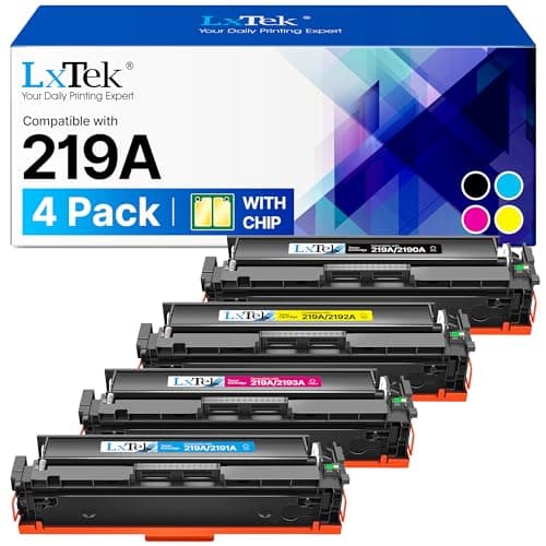 LxTek 219A Toner mit Chip 219X Kompatibel Schwarz für HP 219A Toner Set Original für HP Color LaserJet Pro MFP 3302FDWG Toner für Color LaserJet Pro MFP 3302SDWG 3302FDW Drucker WLAN A4 (4er-Pack)