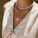 Meteorstarry Kette Silber 925 für Damen, Layering Halskette mit Kreis Anhänger Silberkette Personalisierte Silber Modeschmuck Hochzeitstag Geschenke für Frauen - 5