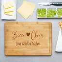 Housewarming Personalised Chopping Board - Love is in The Kitchen Custom Names Design - 9