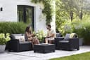 Allibert by Keter Gartenlounge Sofa California 2-Sitzer, graphit/cool grey, inkl. Sitz- und Rückenkissen, Kunststoff, runde Rattanoptik, 141x68x72 cm - 9