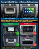 VW Autoradio mit Bildschirm 2+64GB für Golf 5 6 Polo T5 Passat Touran Seat Skoda, 2Din Bluetooth Auto Radio mit Navi DAB WLAN FM/AM, Apple Carplay, Android Auto, Lenkrad Strg,Android 14 (9 Zoll) - 8