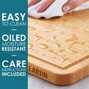 Premium Organic 2-in-1 Extra-Large Wooden Chopping Board & Serving Tray – 44x30x2cm – Multi-Purpose Bamboo Cutting Board with Juice Groove for Carving Meat, Vegetables, Cheese and Bread – by LARHN - 5