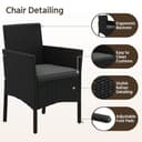 Yaheetech 4-Piece Rattan Patio Furniture Set, Outdoor 4 Seater Patio Conversation Sets with Glass Top Coffee Table, Weather Resistant Garden Conversation Set for Patio, Backyard, Deck, Black/Gray - 5