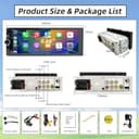 Radio Coche Bluetooth Pantalla - Pantalla Carplay 1 DIN Táctil de 6.86 Pulgadas, Radio CarPlay 1 DIN y Soporte Mirror Link para iOS/Android con Cámara de Respaldo, Admite Carga Type-C/USB/Mic/EQ/SWC - 7