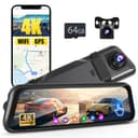 Inefala 4K Dash Cam Specchietto con WiFi/GPS/Control APP, 9.66'' Schermo Tattile Specchietto Retrovisore, Dashcam Auto Fronte Retro con Scheda SD 64G, ADAS, Sensore G, Registrazione Loop - 1