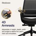 Steelcase Series 1 Ergonomic Office Chair With LiveBack Lumbar Support And 4D Armests Black/Black; Made in Europe - 5