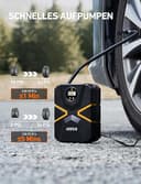 AstroAI Kompressor Auto Autoreifen Pumpe Luftpumpe 10,3 bar 12V DC mit Echtzeit-LCD-Display Voreingestellter Reifendruck Abschalautomatik Luftkompressor für Auto, Fahrräder, Motorrad, Ball - 4
