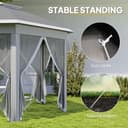 Outsunny 3 x 4m Garden Gazebo Hexagon Pop Up Gazebo Party Tent Canopy Double Roof Instant Shelter with Netting and Carry Bag for Outdoor Patio, Dark Grey - 5
