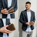 Berliner Bags Vintage Geldbörse, Portmonee aus Leder, Geldbeutel mit TÜV-geprüftem RFID-Schutz, für Herren - Braun - 7