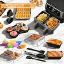 Ninja Heißluftfritteuse Zubehör - Airfryer Zubehör für Ninja Foodi Max Dual Zone AF400EU AF451EU 9,5L, Silikonform Heißluftfritteuse für Russell Hobbs 2 Kammern 9L - 3