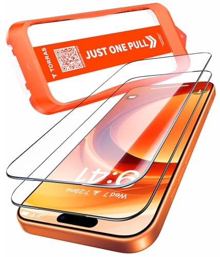 TORRAS Präzise für iPhone 17 Pro für Panzerglas [Full Screen] Exklusive Schutzfolie für iPhone 17 Pro Folie 9H+ glas [Nr.1 Stoßfest], Auto Montage, Kompatibel mit Hülle, 2 Stück