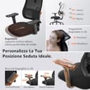 Newtral MAGICH003 Sedia Ufficio Ergonomica Lombare, Sedia Scrivania Poltrona Ergonomica con Braccioli Regolabile, Ergonomic Office Chair Oscillazione a 96-126° (MAGICH003, Nero) - 5