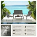 tectake® set salotto da giardino 4 pezzi, set giardino esterno con 2 poltrone, 1 divano 2 posti, tavolino, piano in vetro, textilene traspirante e idrorepellente, struttura in acciaio - Antracite - 2