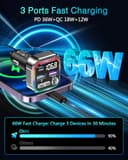 ORIA Trasmettitore FM Bluetooth per Auto, Vivavoce Bluetooth 5.3 per Auto con Ricarica Rapida PD 36W+QC3.0, Sincronizzazione LED Musicale, Luce Ambientale Colorata, Supporta Disco USB - 2