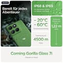 Motorola Edge 60 Smartphone (Robustes 6,67“-pOLED-Display mit Gorilla Glass 7i, 50-MP-Moto-AI-Kamera, 12/512 GB, 5100 mAh, widerstandsfähig, wassergeschützt) Pantone Shamrock inkl. Handyhalter - 5