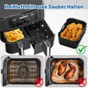 Ninja Heißluftfritteuse Silikonform für DZ400EU AF400EU AF451EU 9.5L, Airfryer Zubehör für Ninja Foodi Max Dual Zone, Air Fryer Silikon Einsatz Wiederverwendba, Silikon Einlagen für Airfryer (2 Stück) - 7