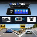 Inefala 4K Dash Cam Specchietto con WiFi/GPS/Control APP, 9.66'' Schermo Tattile Specchietto Retrovisore, Dashcam Auto Fronte Retro con Scheda SD 64G, ADAS, Sensore G, Registrazione Loop - 3