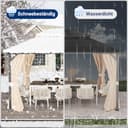 UDPATIO Gazebo da Giardino 3x4 m in Policarbonato, Doppio Tetto con Tende, Gazebo per Esterni Resistente al Vento e UV, Struttura in Alluminio per Giardino, Terrazza, Champagne - 6