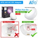 KFD Cargador Portátil 24V Adaptador para Philips Hue Go 798835 800136 7146060PU 7146060PH 71460/60 7146060C6 HueGo LED Light Lámpara HF12 HF18 HF24 S018QU2400075 S018QU2400050 Fuente de alimentación - 2