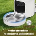WLAN Smart Haustierfutterautomat mit Dual-Kamera & Doppel-Napf – 6L Automatischer Futterspender für 2 Katzen, App-Steuerung, Zwei-Wege-Audio - 8