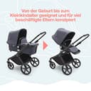 Bugaboo Fox Cub Kinderwagen für jedes Gelände, leichter und stabiler Kinderwagen, strapazierfähiges Design und extragroßes Sonnendach, einteilig und selbststehend faltbar, Stormy Blue - 5