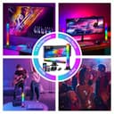 UCAMP Smart Barra de Luz LED RGB Lámpara, 2pcs 32cm Gaming TV Light Bar Kit con Sync de Música, Control por App y Remoto para PC, TV, Sala de Juegos, Copmuter y Deco(con USB Adaptador y Tarjeta) - 7