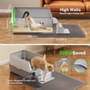 PKBD Arenero Gato XXL, 60 x 30 x 40 cm, Arenero Gatos 32 L – Arenero Alto a Prueba de Fugas, Alfombra XL Gratis & Pala Metálica, Fácil de Limpiar - 4