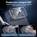 NEW'C 2 x Protector Pantalla para iPhone 17 Pro Max (6,9 Pulgadas) y 2 x Protector Pantalla Protector de Lente de Cámara - Cristal Templado -Ultra Resistente- Herramienta de instalación fácil incluida - 4