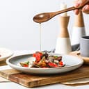 Set di posate in legno, 4 posate riutilizzabili in stile giapponese con 1 cucchiaio, 1 forchetta, 1 bacchette, 1 coltello in legno con sacchetto, posate da viaggio per cucina, casa, ufficio - 2